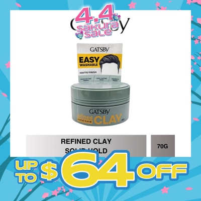 GATSBY - Refined Clay Solid Hold (Easy Washable & Matte Finish) 70g