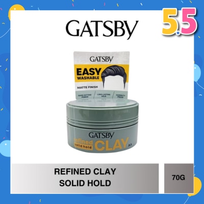 GATSBY Refined Clay Solid Hold (Easy Washable & Matte Finish) 70g