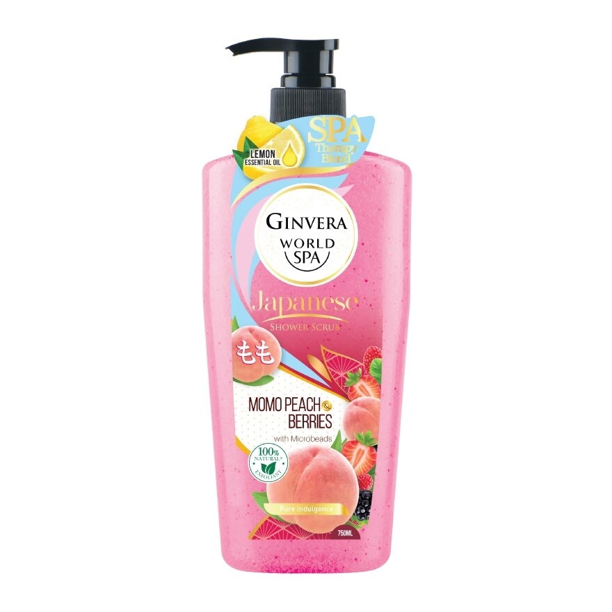 World Spa Shower Scrub Momo Peach & Berries 750ml