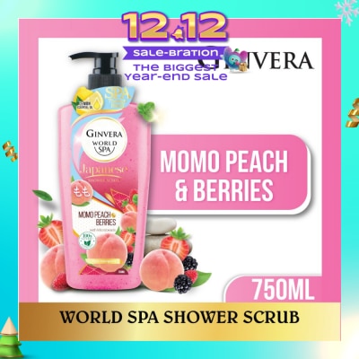 GINVERA World Spa Shower Scrub Momo Peach & Berries 750ml