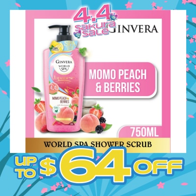GINVERA - World Spa Shower Scrub Momo Peach & Berries 750ml