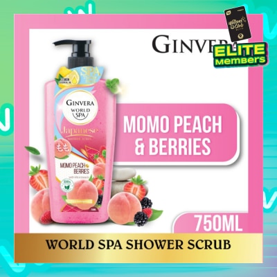 GINVERA World Spa Shower Scrub Momo Peach & Berries 750ml