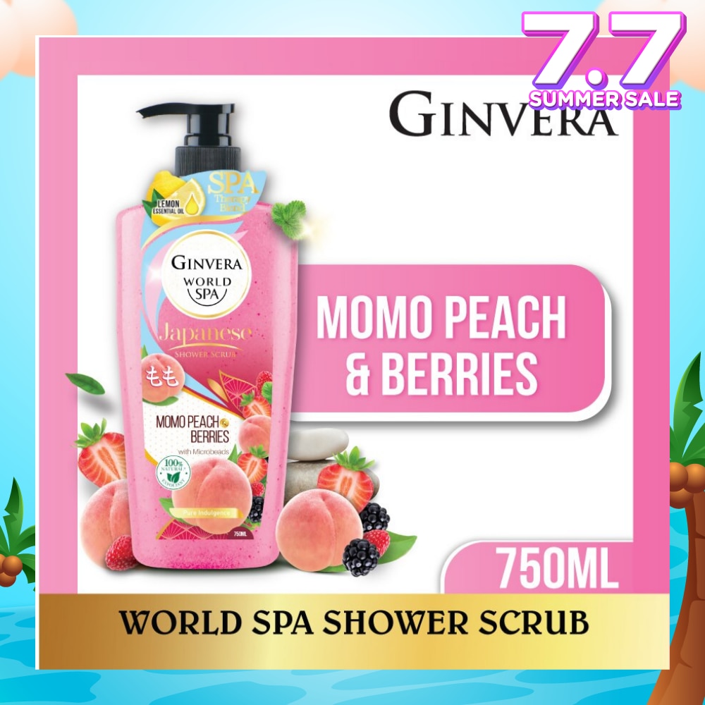 World Spa Shower Scrub Momo Peach & Berries 750ml