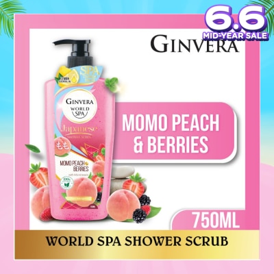 GINVERA World Spa Shower Scrub Momo Peach & Berries 750ml