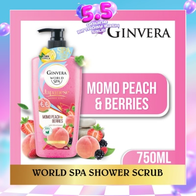 GINVERA - World Spa Shower Scrub Momo Peach & Berries 750ml