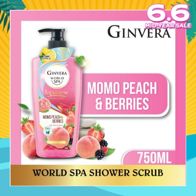 GINVERA World Spa Shower Scrub Momo Peach & Berries 750ml