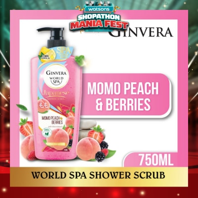 GINVERA - World Spa Shower Scrub Momo Peach & Berries 750ml
