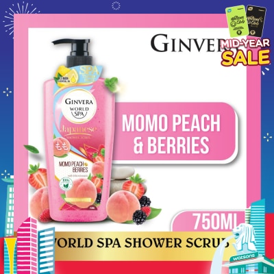 GINVERA World Spa Shower Scrub Momo Peach & Berries 750ml
