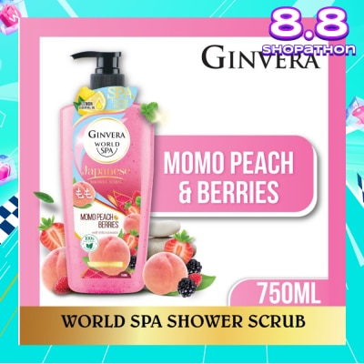GINVERA World Spa Shower Scrub Momo Peach & Berries 750ml