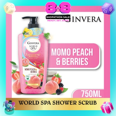 GINVERA - World Spa Shower Scrub Momo Peach & Berries 750ml