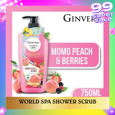 GINVERA World Spa Shower Scrub Momo Peach & Berries 750ml