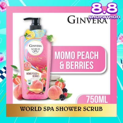 GINVERA World Spa Shower Scrub Momo Peach & Berries 750ml