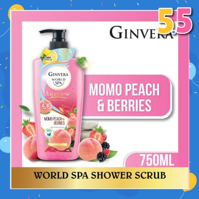 GINVERA World Spa Shower Scrub Momo Peach & Berries 750ml