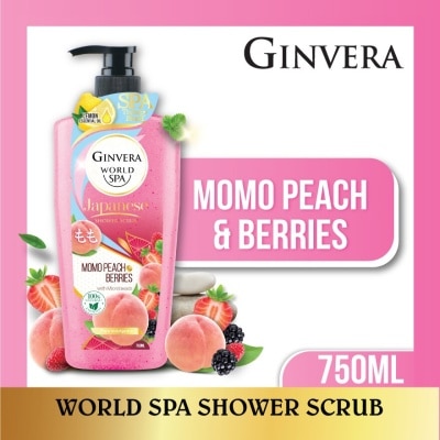 GINVERA World Spa Shower Scrub Momo Peach & Berries 750ml