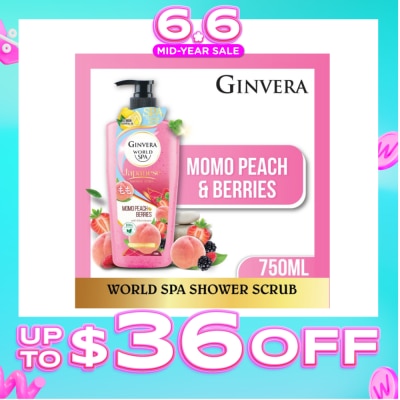 GINVERA - World Spa Shower Scrub Momo Peach & Berries 750ml