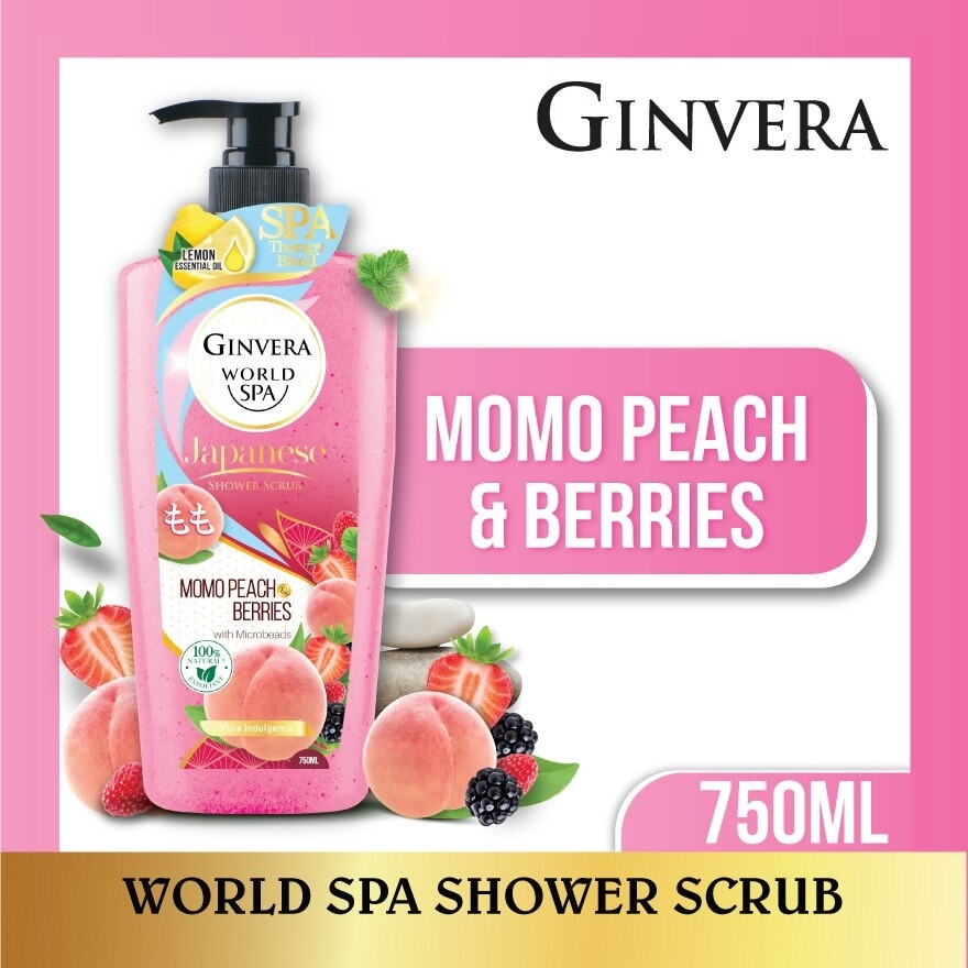 World Spa Shower Scrub Momo Peach & Berries 750ml