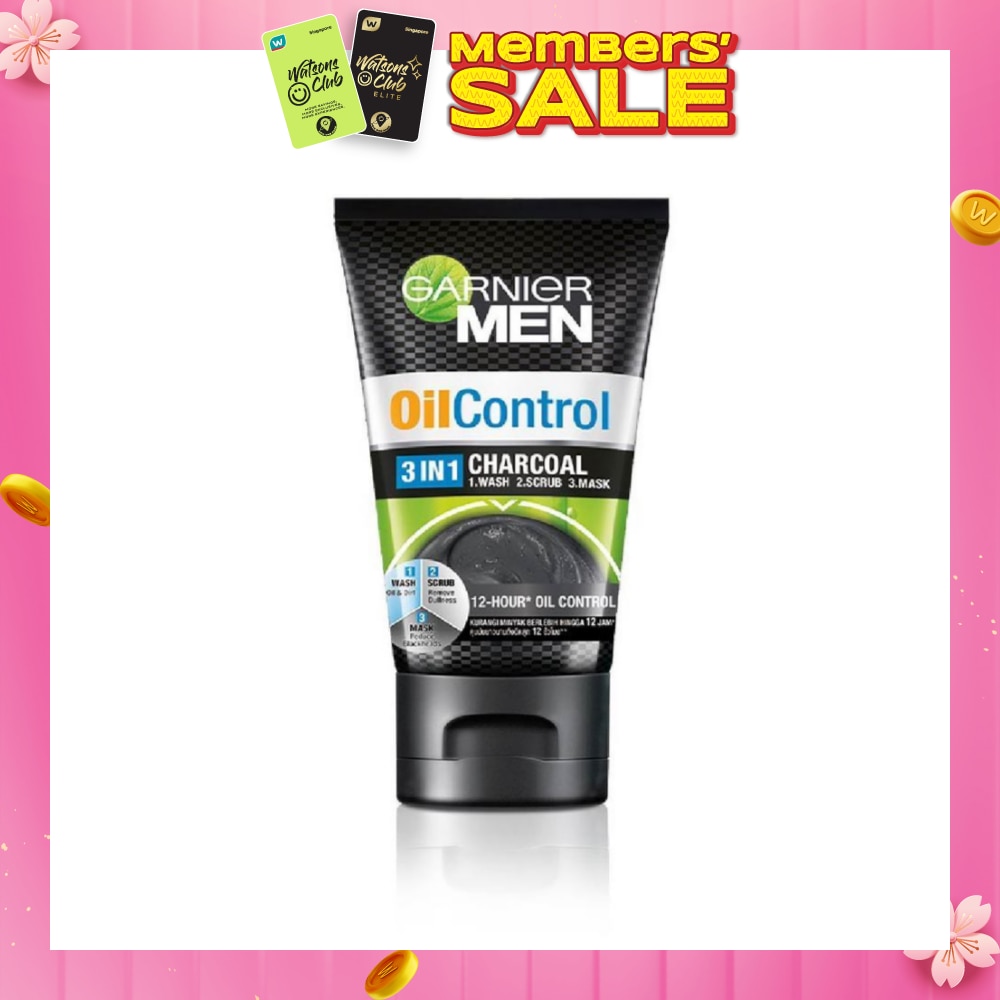 MEN Oil Control 3-in-1 Charcoal Foam (Oil Control) 100ml