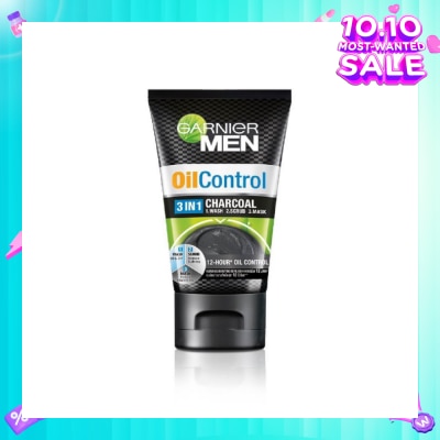 GARNIER MEN MEN Oil Control 3-in-1 Charcoal Foam (Oil Control) 100ml