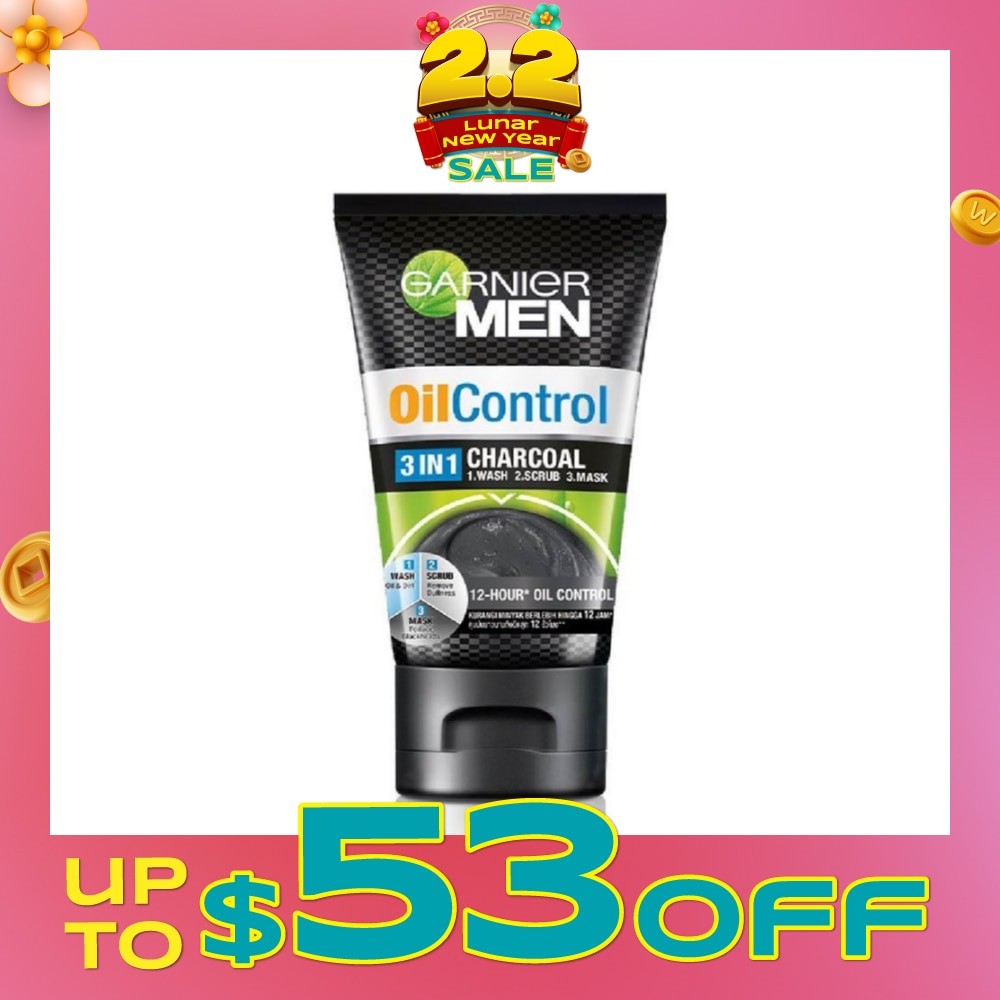 MEN Oil Control 3-in-1 Charcoal Foam (Oil Control) 100ml