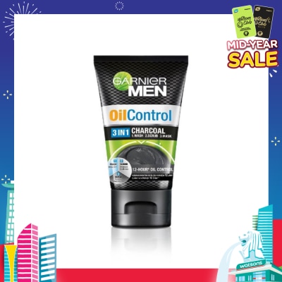 GARNIER MEN MEN Oil Control 3-in-1 Charcoal Foam (Oil Control) 100ml