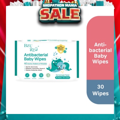 BZU BZU - Antibacterial Baby Wipes (No Alcohol & Parabens & Phthalates) 30s
