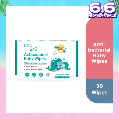 BZU BZU Antibacterial Baby Wipes (No Alcohol & Parabens & Phthalates) 30s