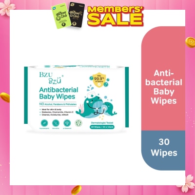 BZU BZU Antibacterial Baby Wipes (No Alcohol & Parabens & Phthalates) 30s