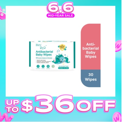 BZU BZU - Antibacterial Baby Wipes (No Alcohol & Parabens & Phthalates) 30s