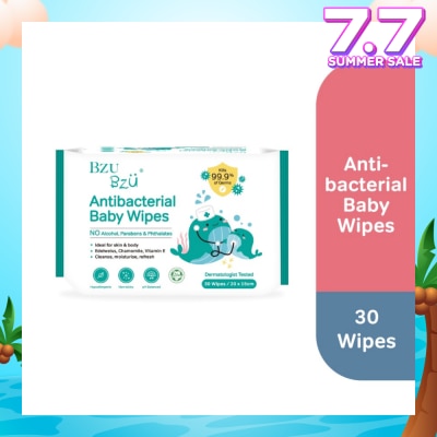 BZU BZU Antibacterial Baby Wipes (No Alcohol & Parabens & Phthalates) 30s