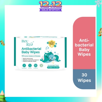 BZU BZU Antibacterial Baby Wipes (No Alcohol & Parabens & Phthalates) 30s
