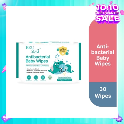 BZU BZU Antibacterial Baby Wipes (No Alcohol & Parabens & Phthalates) 30s