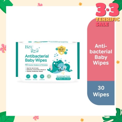 BZU BZU Antibacterial Baby Wipes (No Alcohol & Parabens & Phthalates) 30s