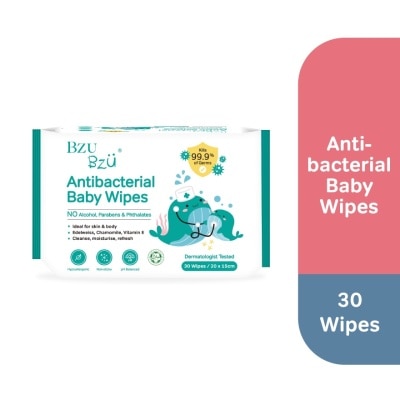 BZU BZU Antibacterial Baby Wipes (No Alcohol & Parabens & Phthalates) 30s