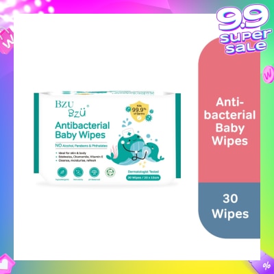 BZU BZU Antibacterial Baby Wipes (No Alcohol & Parabens & Phthalates) 30s