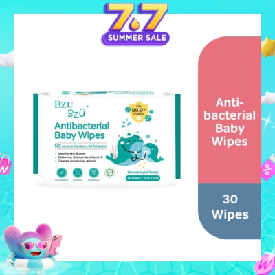 BZU BZU - Antibacterial Baby Wipes (No Alcohol & Parabens & Phthalates) 30s