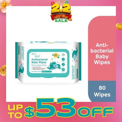 BZU BZU Antibacterial Baby Wipes (No Alcohol & Parabens & Phthalates) 80s