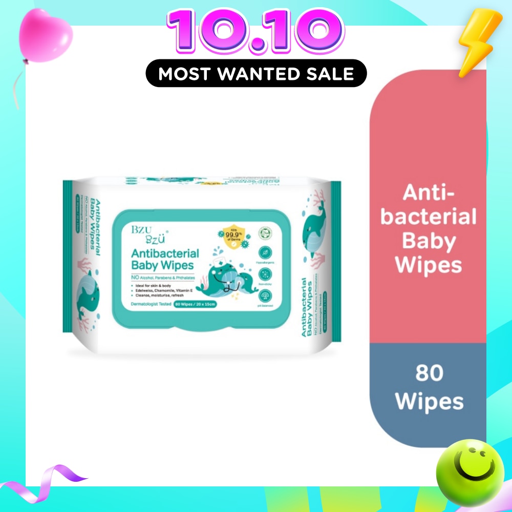 Antibacterial Baby Wipes (No Alcohol & Parabens & Phthalates) 80s image