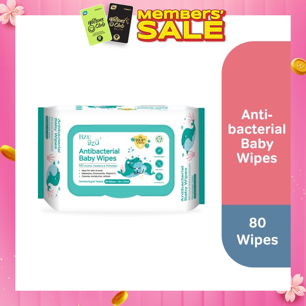 Antibacterial Baby Wipes (No Alcohol & Parabens & Phthalates) 80s