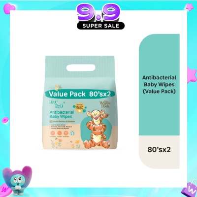 BZU BZU - Antibacterial Baby Wipes Value Pack (No Alcohol & Parabens & Phthalates) 2x80s image