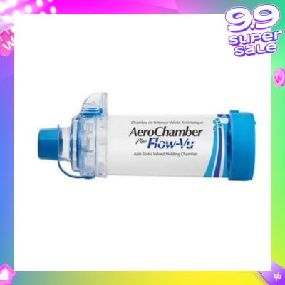 AEROCHAMBER Plus Flow-Vu Anti-Static Valved Holding Chamber With Mouth Piece 1s