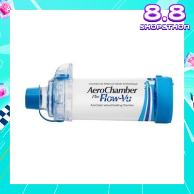 AEROCHAMBER Plus Flow-Vu Anti-Static Valved Holding Chamber With Mouth Piece 1s