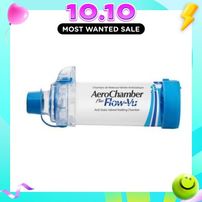 AEROCHAMBER Plus Flow Vu Anti Static Valved Holding Chamber With Mouth Piece 1s image