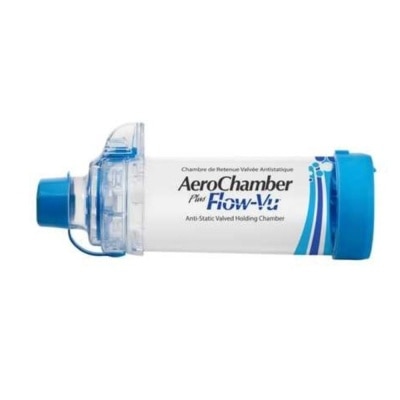 AEROCHAMBER Plus Flow-Vu Anti-Static Valved Holding Chamber With Mouth Piece 1s