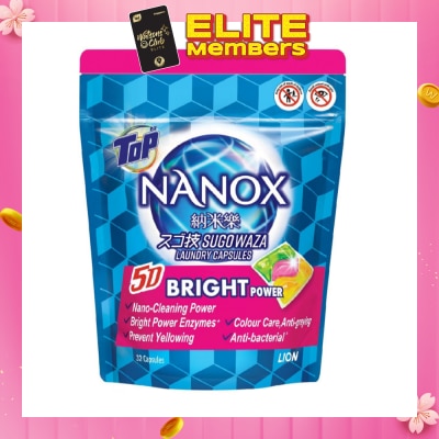 TOP NANOX 5D Bright Power Laundry Capsule (Suitable For All Washing Machines) 32s