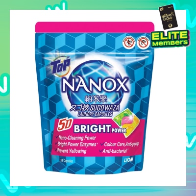TOP NANOX 5D Bright Power Laundry Capsule (Suitable For All Washing Machines) 32s