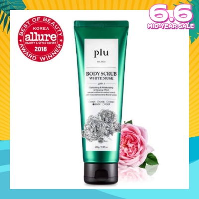 PLU 3 in 1 Body Scrub White Musk (Exfoliating & Moisturising) 200g