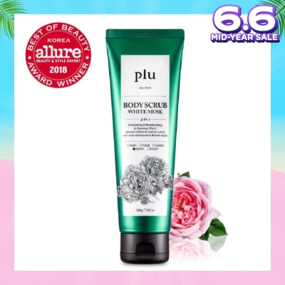 PLU 3 in 1 Body Scrub White Musk (Exfoliating & Moisturising) 200g