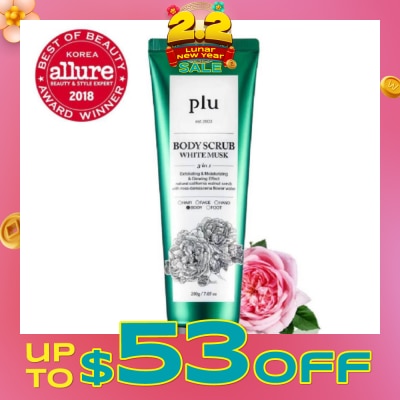 PLU 3 in 1 Body Scrub White Musk (Exfoliating & Moisturising) 200g