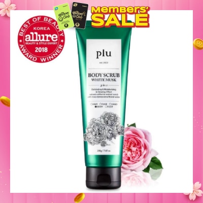 PLU 3 in 1 Body Scrub White Musk (Exfoliating & Moisturising) 200g