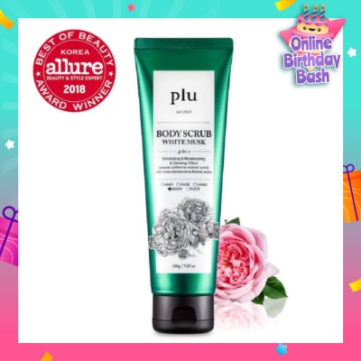 PLU 3 in 1 Body Scrub White Musk (Exfoliating & Moisturising) 200g